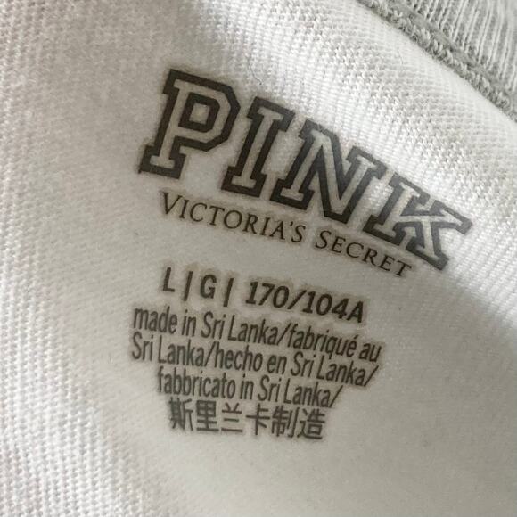 NWOT PINK VICTORIAS SECRET Top L 2021 Ringer Short Sleeve Rainbow Logo - Picture 3 of 7
